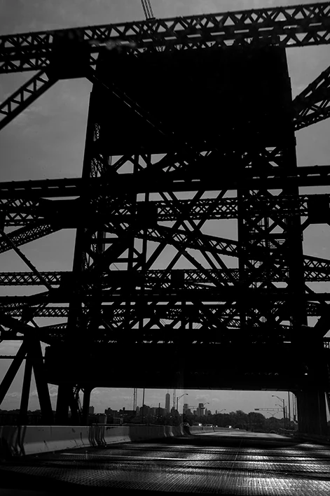 Steel framework viewed from below