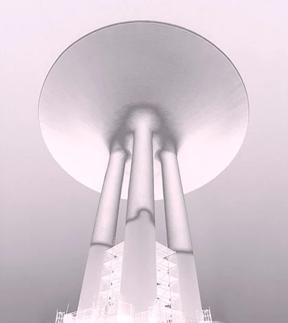 Water tower viewed from below